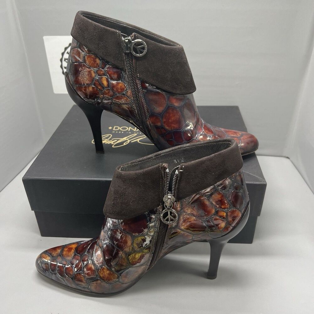 Donald J Pliner Rula Caiman Alligator Ankle Booties Boots Women Size 8.5 Preownd - Picture 2 of 14